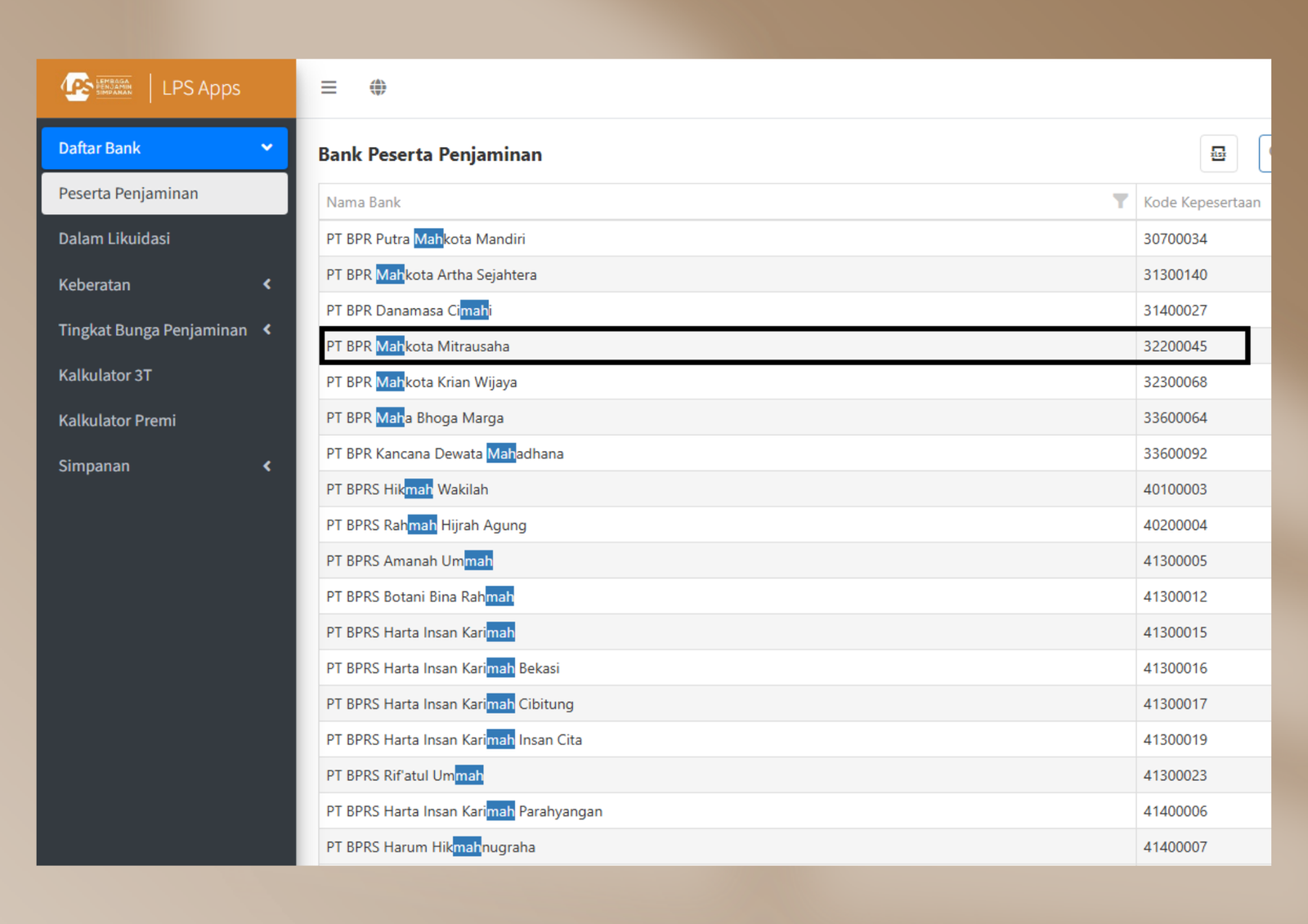Sertifikat Kepesertaan LPS